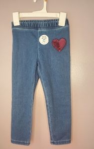 Oshkosh Girls Flip Sequin heart legging